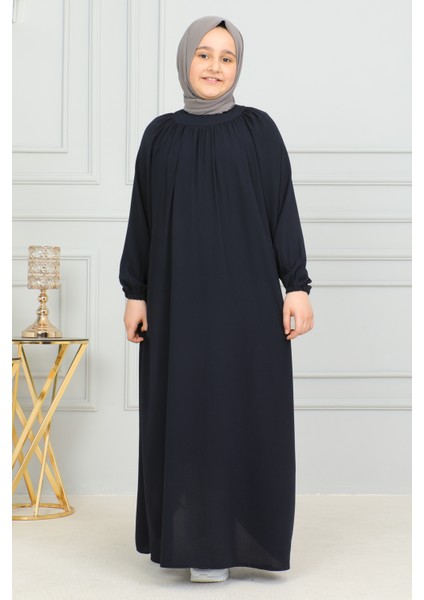 Reglan Kol Büzgülü Çocuk Elbise-Medine Ipeği fiyatları