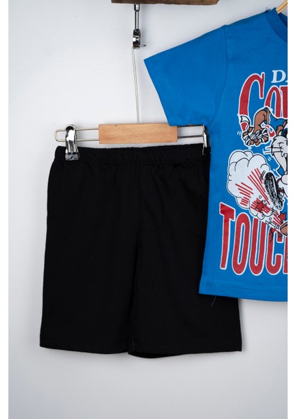 Tazmanya Canavarı Yazlık Erkek Takım 3-4-5-6 Yaş Çoçuk Takım Yazlık T-Shirt Alt Üst Takım %100 Pamuk