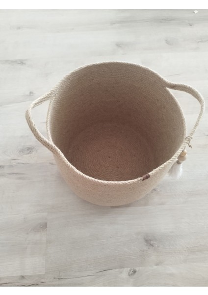 Çok Amaçlı Dekoratif Organizer Hasır Sepet 35X35