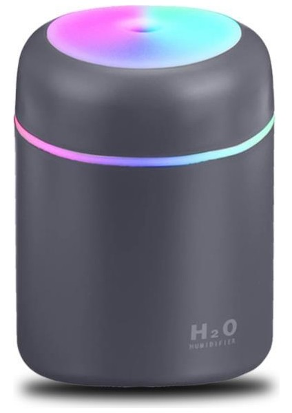 H2O Humidifier Hava-Oda- Araç Nemlendirici LED Işıklı Buhar Makinesi Gri