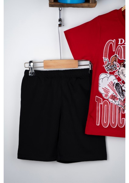 Tazmanya Canavarı Yazlık Erkek Takım 3-4-5-6 Yaş Çoçuk Takım Yazlık T-Shirt Alt Üst Takım %100 Pamuk