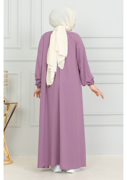 Reglan Kol Büzgülü Çocuk Elbise-Medine Ipeği fiyatları