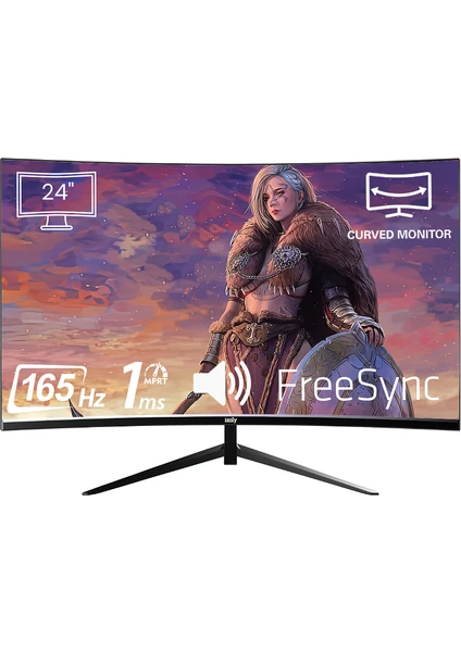 IZOLY Sindar 2456C165 24" 1ms 165Hz AMD Free Sync FHD LED HDMI DP VA Curved Oyuncu Monitör