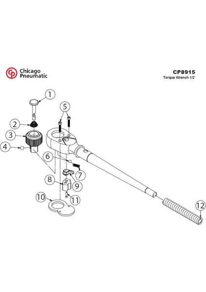 Chicago Pneumatic CP8915 1/2" Tork Anahtarı - Torque Wrench 40-200NM