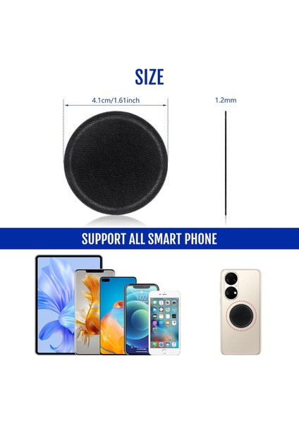 Manyetik Kızak Için Yapışkanlı Montaj Metal Plakası, 8 Paket Manyetik Bağlantılarla Uyumlu Lüks Evrensel Yedek Metal Çıkartmalar Siyah (Yurt Dışından) fiyatları