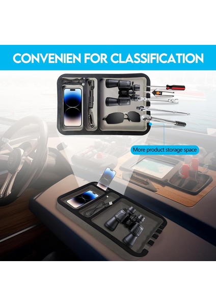 Eva Köpük Tekne Gösterge Pedi, 3 Bölmeli Iki Renkli Telefon Yapışkan Destekli Deniz Kumanda Paneli Aksesuarları, Yumuşak Manyetik Yastıklı Tekne Telefon Tutucu, Tekne Gezisi, Araba (Yurt Dışından) modelleri