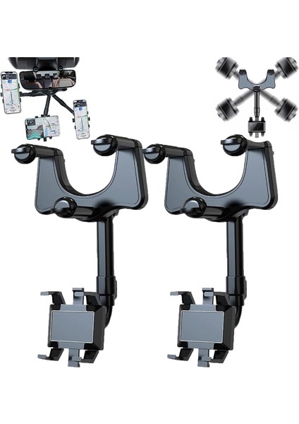 Satismoon Araç Telefonu Tutucu, Lifegiverwise Telefon Tutucu, Çok Fonksiyonlu 360° Araç Dikiz Aynası Telefon Tutucu, Satismoon Dikiz Aynası Telefon Tutucu, Satismoon Cep Telefonu T (Yurt Dışından)