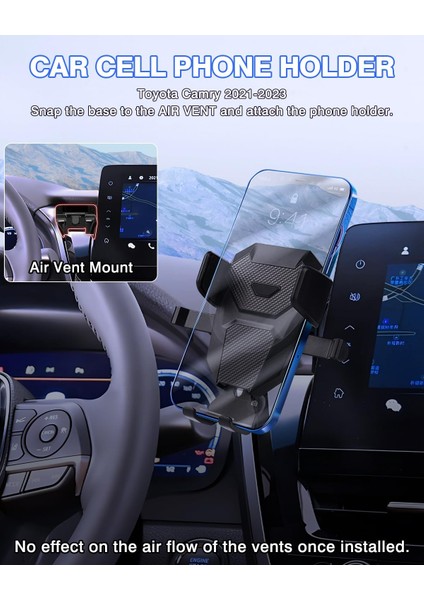 Toyota Camry 2021-2024 Için Araç Telefonu Tutucu Cep Telefonu Tutucu 4-7 Inç Telefonlar Için Hava Firar Dağı Eller Serbest Kalın Kılıf Dostu Cep Telefonu Standı Aksesuarları (Yurt Dışından) fırsatları