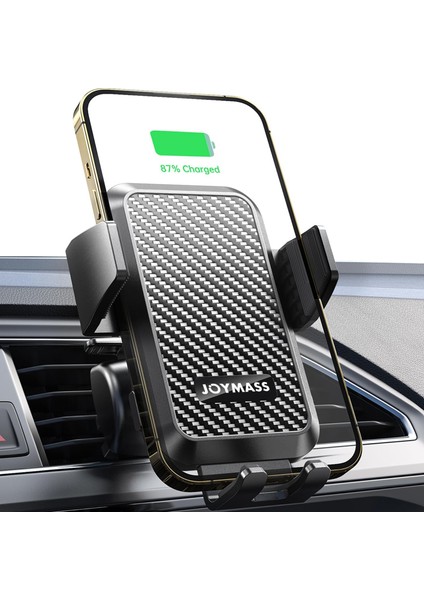 Kablosuz Araç Şarj Cihazı, 15W Hızlı Şarj Otomatik Sıkma Araç Şarj Cihazı Cep Telefonu Tutucu Montaj Havalandırması iPhone 15 14 13 12 Mini Pro Max 11 Xr Xs X, Samsung Galaxy S23 U (Yurt Dışından)