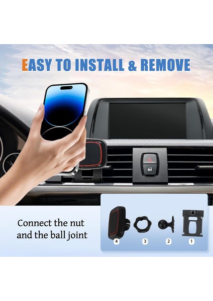 Bmw 3 Serisi 4 Serisi Için Araç Telefonu Tutucu 2013-2019 ile Uyumlu Güçlü Mıknatıs Karbon Fiber Araç Telefonu Dağı Iphone, Samsung ve Diğer Akıllı Telefonlar Için Hava Firar (Yurt Dışından) modelleri