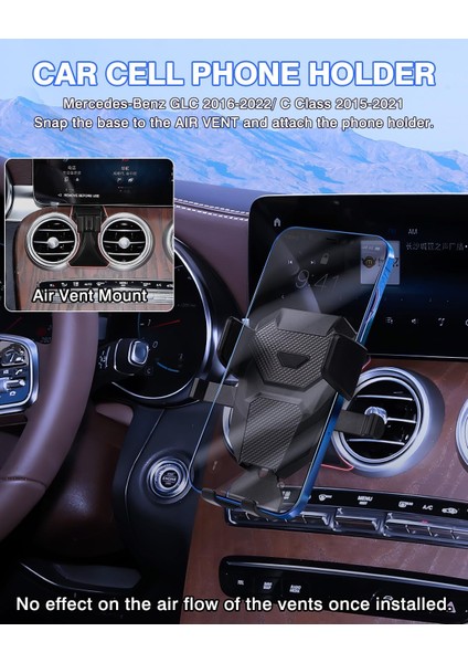 Mercedes Benz Glc 2016-2022 /c Sınıfı 2015-2021 Için Araç Telefonu Tutucu Cep Telefonu Tutucu 4-7 Inç Telefonlar Için Hava Firar Dağı Eller Serbest Kalın Kılıf Dostu Mobil Stand Ak (Yurt Dışından) fırsatları