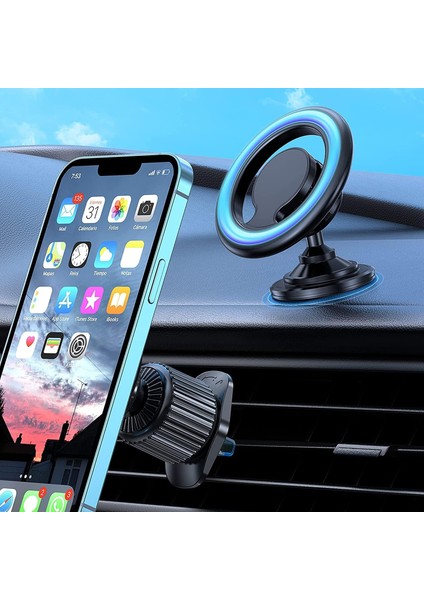 44 Güçlü Mıknatıs ve 2 Tabanlı Manyetik Araç Montaj Parçası - Araba Için Manyetik Telefon Tutucu，iphone Araç Tutucu iPhone 14 13 12 Pro Max Plus Mini Magsafe Kılıfları ve Tüm Telef (Yurt Dışından)