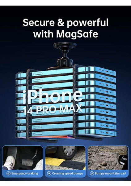 44 Güçlü Mıknatıs ve 2 Tabanlı Manyetik Araç Montaj Parçası - Araba Için Manyetik Telefon Tutucu，iphone Araç Tutucu iPhone 14 13 12 Pro Max Plus Mini Magsafe Kılıfları ve Tüm Telef (Yurt Dışından)