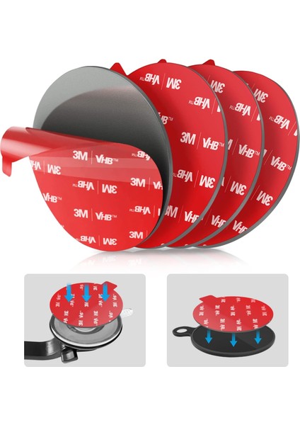 Vantuz Montajı Için Yapışkan Yapışkan Değiştirme, 4 Paket Daire 70MM (2,76") Isı Direnci 3m Vhb Evrensel Kontrol Paneli Araç Telefonu Için Çift Taraflı Kendinden Yapışkanlı Pedler (Yurt Dışından)