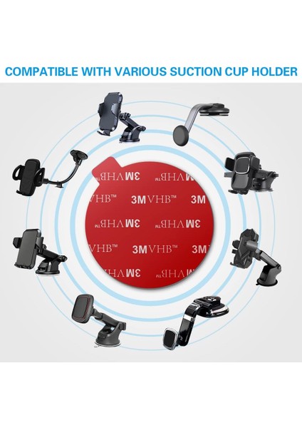Vantuz Montajı Için Yapışkan Yapışkan Değiştirme, 4 Paket Daire 70MM (2,76") Isı Direnci 3m Vhb Evrensel Kontrol Paneli Araç Telefonu Için Çift Taraflı Kendinden Yapışkanlı Pedler (Yurt Dışından)