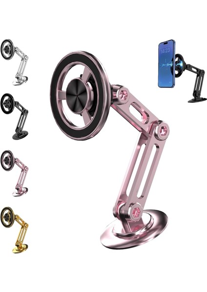 Robotik Kol Araç Telefonu Tutucu, Evrensel 360° Pro Robotik Kol Araç Telefonu Tutucu, Cep Telefonu Için Manyetik Araç Montajı, Ayarlanabilir Kol, 2 Mıknatıs Bobini ve 2 Yedek Yapış (Yurt Dışından)