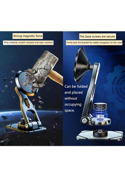 Araç Telefonu Tutucu Montajı Katlanır Manyetik Telefon Tutucu Ayarlanabilir Yükseklik Araba Için Cep Telefonu Montajı 360° Döndürme Kontrol Paneli Araç Telefonu Tutucu Fit iPhone A (Yurt Dışından) fırsatları