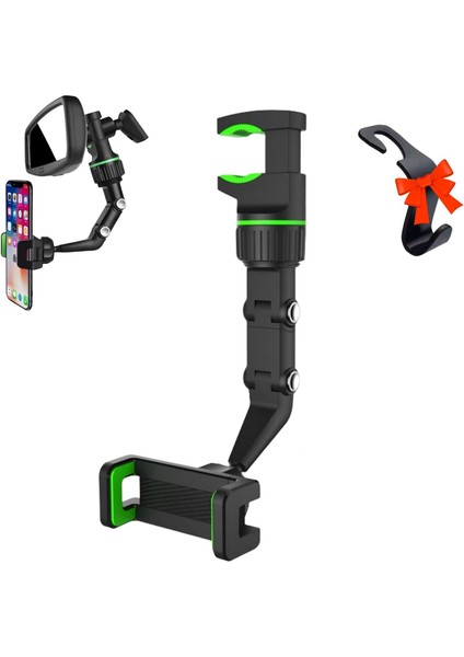 Rotado Grip Telefon Tutucu, Rotato Grip Cep Telefonu Tutucu, Rotatogrip Telefon Tutucu, Rotator Grip Telefon Tutucu, Araç Telefon Tutucu Dikiz Aynası Montajı (1pcs-B) (Yurt Dışından)
