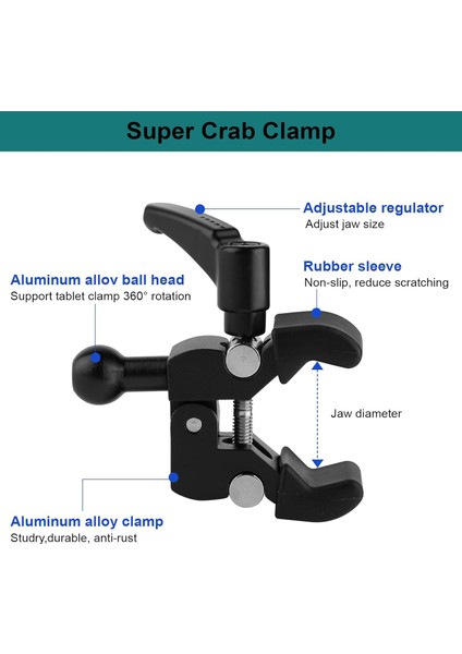 Golf Arabası/mikrofon Standı/alışveriş Sepeti/korkuluk/gidon/çubuk Için Telefon Tutucu, 3,5 ~ 7,5 Inç Iphone/nexus/htc/lg/akıllı Telefon Için Uygun, 360° Ayarlanabilir Klips Alümin (Yurt Dışından) modelleri