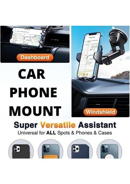 Araba Için Cep Telefonu Tutacağı [sağlam ve Dayanıklı] Araç Telefonu Tutacağı Ön Panel Için Montaj Yeri Ön Cam Havalandırma Uzun Kol Güçlü Emişli Cep Telefonu Araç Montajı Kalın Kı (Yurt Dışından) modelleri