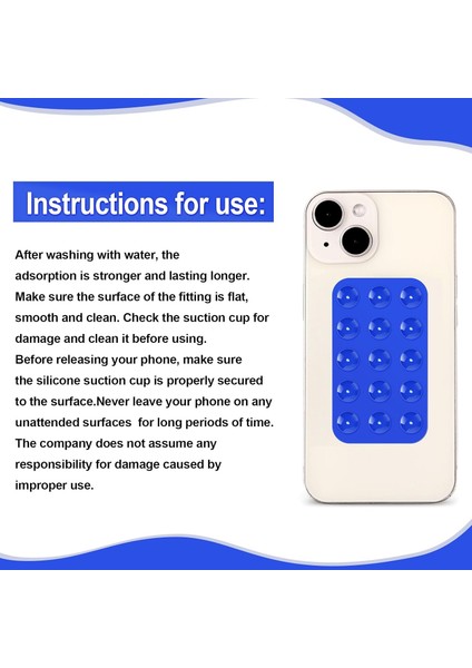 Silikon Vantuz Telefon Montajı, Çift Taraflı Telefon Emme Tutucu Telefonun Arkası Yapışkan Kavrama Duş Aynası Araba Selfie'leri Için Çok Amaçlı Emme Telefon Kılıfı (Koyu Mavi) (Yurt Dışından) fırsatları