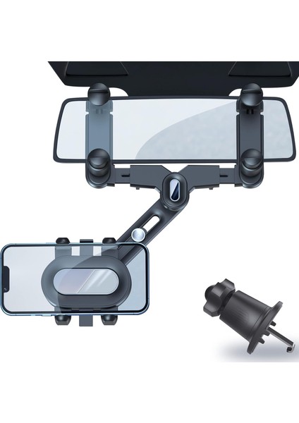 Araç Dikiz Aynası Için Telefon Bağlantısı, Ekstra Havalandırma Montaj Klipsli Cep Telefonu Tutucu, 720° Döndürülebilir Geri Çekilebilir Evrensel Uyum, Göz Seviyesinde Eller Serbest (Yurt Dışından)