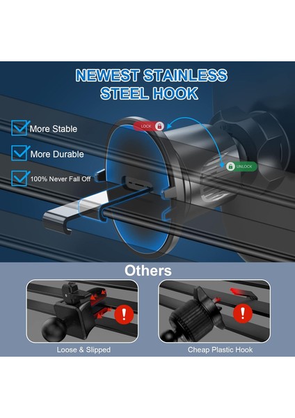En Yeni [metal Kanca] Araba Havalandırma Telefon Tutucu Montajı, Araba Için Ultra Kararlı Havalandırma Klipsi Cep Telefonu Tutucu, [kalın Kılıflar Dostu] Otomobil Araba Beşiği Ipho (Yurt Dışından)
