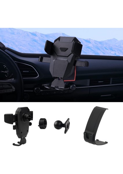 Mazda Cx-30 2020-2023 Için Araç Telefonu Tutucu Aksesuarları CX30 Cep Telefonu Tutucu Tüm 4-7 Inç Telefonlar Için Hava Firar Dağı Eller Serbest Kalın Kılıf Dostu Mobil Stand (Yurt Dışından)