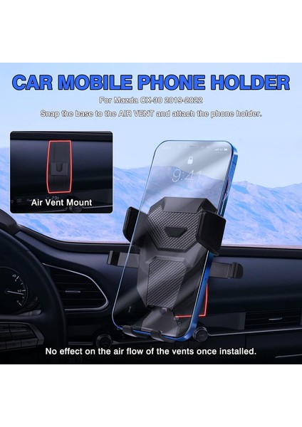 Mazda Cx-30 2020-2023 Için Araç Telefonu Tutucu Aksesuarları CX30 Cep Telefonu Tutucu Tüm 4-7 Inç Telefonlar Için Hava Firar Dağı Eller Serbest Kalın Kılıf Dostu Mobil Stand (Yurt Dışından) fırsatları