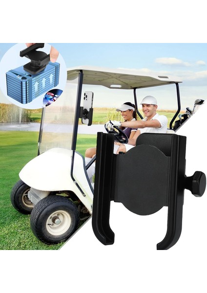 Golf Arabası Ezgo/club Car/yamaha Için Yükseltilmiş Manyetik Telefon Tutucu Montajı, Alüminyum Alaşımlı Telefon Montajı, Ultra Güçlü 6*N52 Mıknatıslar, Evrensel Hepsi 4,7-7,2 Inç I (Yurt Dışından)