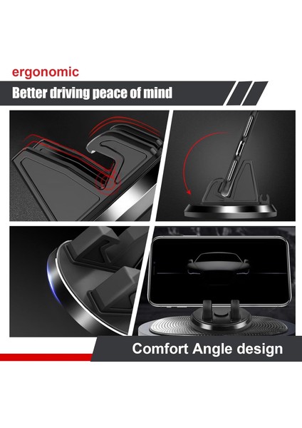 Pack-1 Araç Kontrol Paneli Cep Telefonu Tutucu, 360 Derece Dönebilen Navigasyon Braketi, Araç Evrensel Kontrol Paneli Telefon Tutucu, Çoğu Araba, Suv ve Van Için (Gümüş) (Yurt Dışından) fırsatları