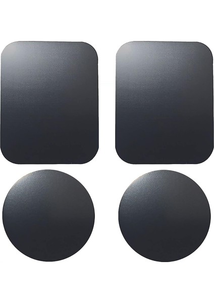 Manyetik Araç Telefonu Tutucular, Duvar, Havalandırma Montaj Parçaları, Kılıflar, Mıknatıslar Için Yedek Metal Plaka Seti 4'lü Paket. 2 Siyah Yuvarlak ve 2 Dikdörtgen Demir Diskten (Yurt Dışından)