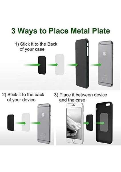 Manyetik Araç Telefonu Tutucular, Duvar, Havalandırma Montaj Parçaları, Kılıflar, Mıknatıslar Için Yedek Metal Plaka Seti 4'lü Paket. 2 Siyah Yuvarlak ve 2 Dikdörtgen Demir Diskten (Yurt Dışından) fırsatları