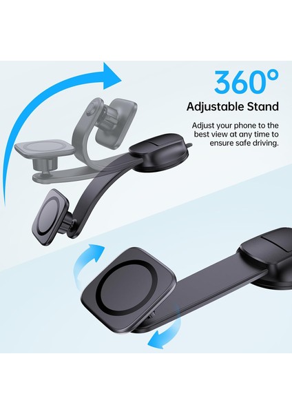 Magsafe Araç Montaj Aparatı - Aracınız Için Yükseltilmiş Emici Telefon Tutucular Kontrol Paneli Ön Cam Havalandırması, 360° Döndürülebilir Manyetik Telefon Montaj Aparatı iPhone 15 (Yurt Dışından)