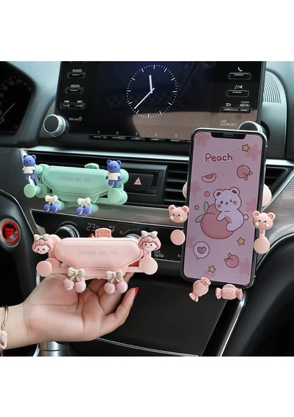 Karikatür Araba Havalandırma Telefon Montajı, Sevimli Ayı Şeker Klip Hava Firar Telefon Tutucu Araba Tüm Cep Telefonları Için Fit, Kadınlar Için Güzel Araba Aksesuarları Anne Eşi A (Yurt Dışından) modelleri