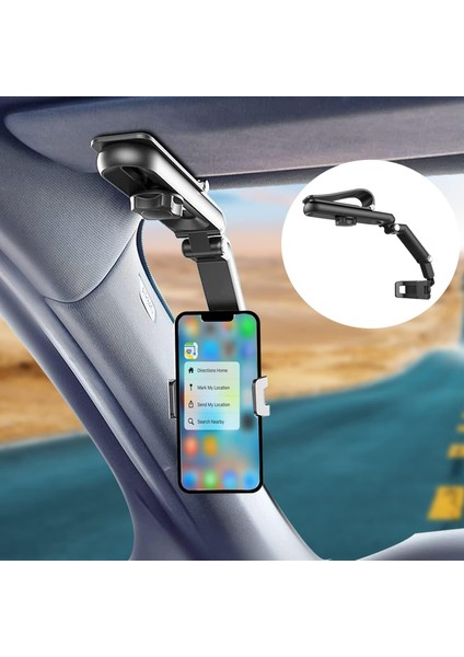 Araba Için Güneşlik Cep Telefonu Tutucu, 1080° Döndürülebilir Güneşlik Araç Telefonu Montajı, iPhone Için Evrensel 11/12/13 Pro Max Xs Max Xr 8 8plus 7 Samsung Galaxy S10 S9 S8 Lg (Yurt Dışından)