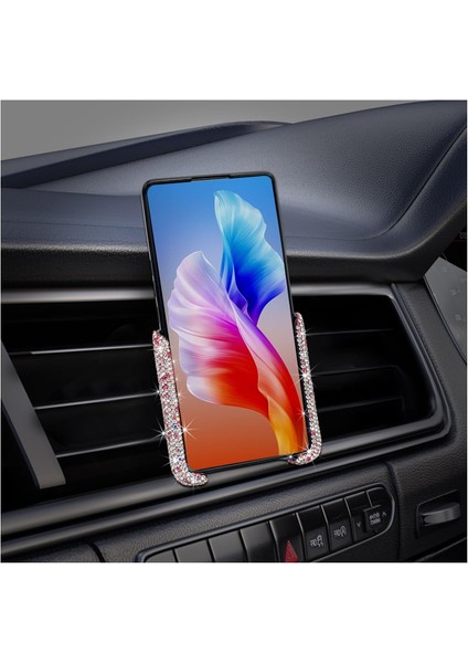 Bling Araç Telefonu Tutucu, 360° Ayarlanabilir Mini Dash Havalandırma Otomatik Telefon Bağlantısı, Kadınlar ve Kızlar Için Kristal Havalandırma Klipsi Cep Telefonu Tutucu, Araç Içi (Yurt Dışından)