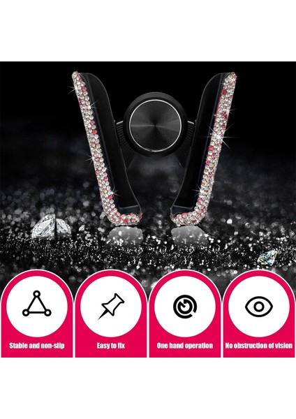 Bling Araç Telefonu Tutucu, 360° Ayarlanabilir Mini Dash Havalandırma Otomatik Telefon Bağlantısı, Kadınlar ve Kızlar Için Kristal Havalandırma Klipsi Cep Telefonu Tutucu, Araç Içi (Yurt Dışından) fırsatları