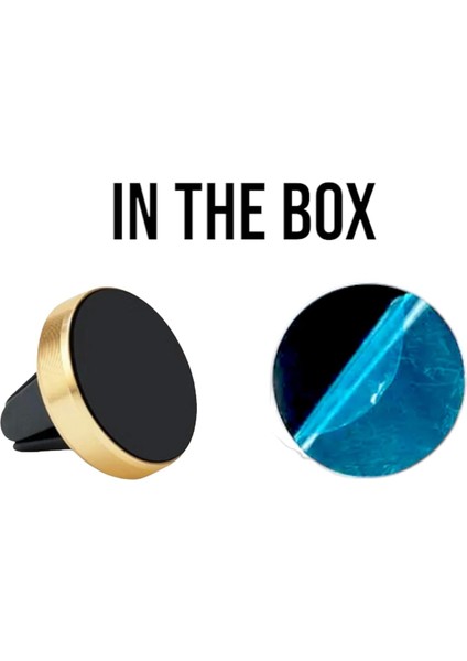 [2 Parça] Nutech Manyetik Havalandırmalı Mini Araç Montajlı Telefon Tutucu, Iphone, Android, Samsung Için Magsafe ile Uyumlu Metal Plakalı - Siyah + Altın (Yurt Dışından) fiyatları