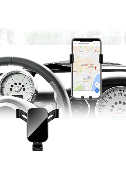 Mini R50 R52 R53 Hatch Oto Telefon Tutucu Alüminyum Araç Beşiği Dönebilen Klip Katlanabilir Cep Telefonu Beşik Montajı 3,5-5,5 Inç Telefon Için Fit Iç Aksesuarlar Siyah (Yurt Dışından)
