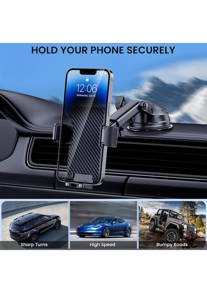 Telefon Tutucu Araba [askeri Derecede Emme] Evrensel Araç Telefonu Tutucu Montajı [kalın Kılıf Dostu] Otomobil Aksesuarları Kontrol Paneli Ön Cam Telefon Montajı Tüm iPhone Android (Yurt Dışından) fırsatları