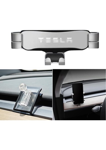 2017-2023 Tesla Model 3 Model Y Telefon Tutucu, Tesla Model 3 Model Y Aksesuarları, Ayarlanabilir Araç Telefonu Montajı, Universal Araç Cep Telefonu Tutucu Tesla'ya Uygun (Yurt Dışından)