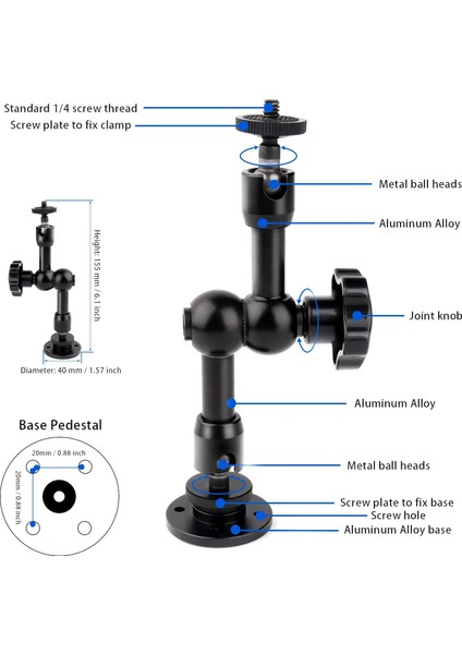 3,5~7,5 Inç Iphone/htc/lg/nexus/huawei/akıllı Telefonlar Için Matkap Tabanlı Kamyon Telefon Standı, Kamyon, Araba, Van, Araçlar Için Uygun, 360° Ayarlanabilir Alüminyum Alaşımlı Mo (Yurt Dışından) fiyatları