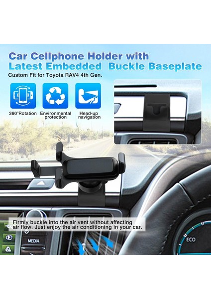 2013-2018 Toyota Rav4 Için Araç Cep Telefonu Tutucu Aksesuarları Hava Firar Cep Telefonu Montajı Handsfree Kalın Kılıf Dostu Ayarlanabilir Rav4 Telefon Tutucu 4-7 Inç Telefon Stand (Yurt Dışından) modelleri