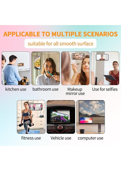 Silikon Emme Telefon Tutucu Bağlantısı, iPhone ve Android Kılıflarıyla Uyumlu Eller Serbest Ayna Duş Telefon Tutucu, Selfie'ler ve Videolar Için Güçlü Tutma Tutucu - Dayanıklı (Açı (Yurt Dışından) indirimleri