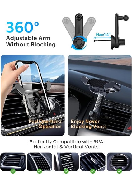 Havalandırmayı Engellemeyen Telefon Tutucu Ölçeklenebilir, 4,7-7 Inç Akıllı Telefon Için Evrensel Telefon Bağlantısı 360 ° Ayarlanabilir (Yurt Dışından) fiyatları