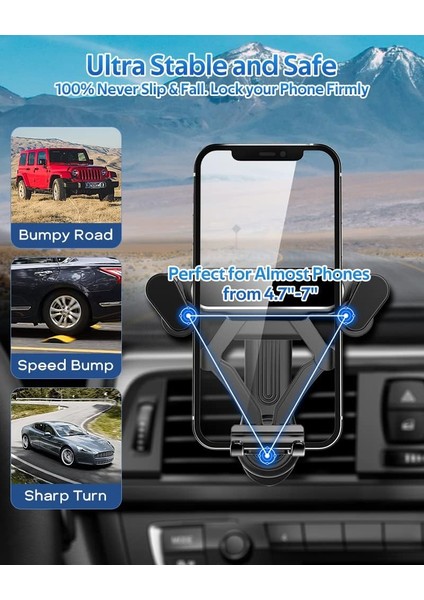 Havalandırmayı Engellemeyen Telefon Tutucu Ölçeklenebilir, 4,7-7 Inç Akıllı Telefon Için Evrensel Telefon Bağlantısı 360 ° Ayarlanabilir (Yurt Dışından) modelleri