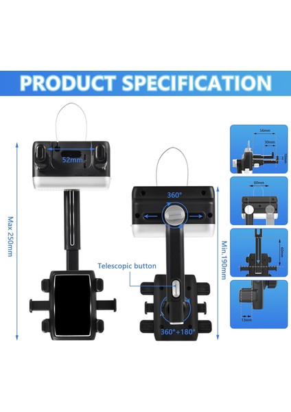 Araba Için Dikiz Aynası Telefon Tutucu, Ayarlanabilir Araç Dikiz Aynası Telefon Tutucu 2024 Yükseltilmiş 360° Döndürülebilir ve Geri Çekilebilir Araç Telefonu Tutucu Dağı Araç Diki (Yurt Dışından) indirimleri