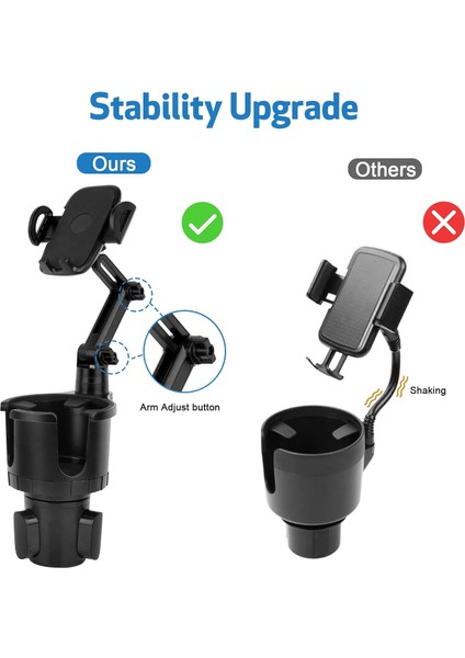 Telefon Montajlı Araç Bardak Tutucu Genişletici, Uyumlu iPhone Samsung ve Tüm Akıllı Telefonlar Için Dayanıklı Hücre, Büyük Hidro Şişe/yeti ve Most 12-40OZ (Yurt Dışından) modelleri