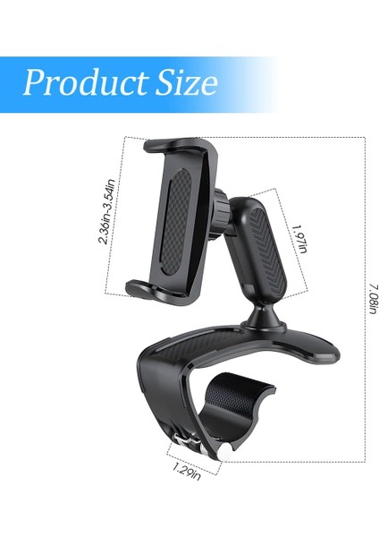 Araç Telefonu Tutucu Montajı, Ön Panelde Klipsli Dikiz Aynası, 360 Derece Dönebilen Cep Telefonu Standı, Ultra Sağlam ve Kaymaz, Iphone, Samsung, Tüm Akıllı Telefonlarla Uyumlu (Yurt Dışından) fiyatları